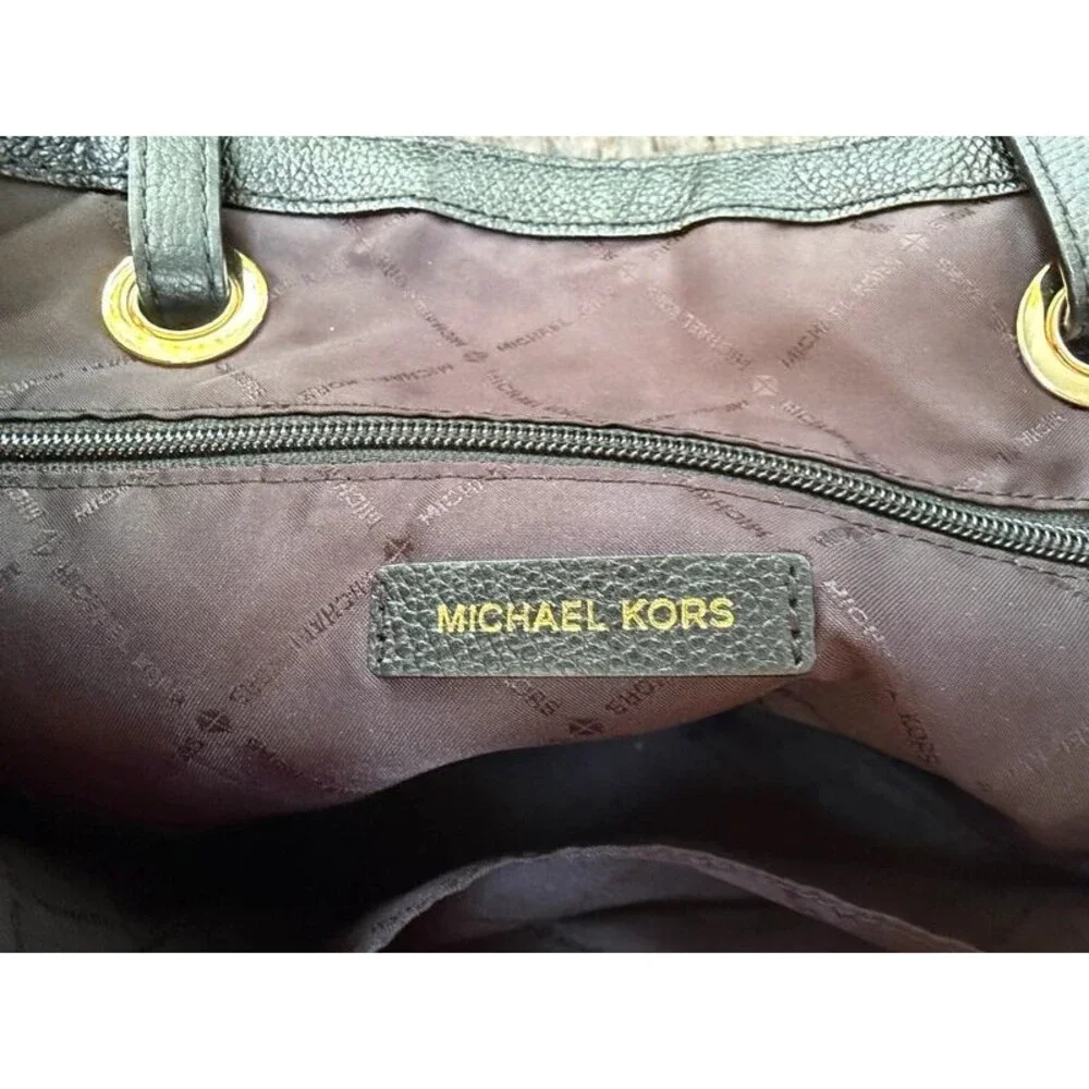 Michael Kors Signature Jacquard Tote Bag - Black & Beige